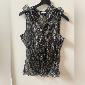 New York & Company sleeveless blouse, black, size medium